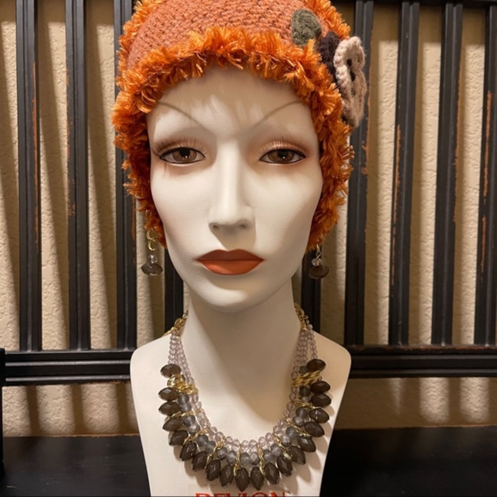 Grey and gold statement necklace set costume beads